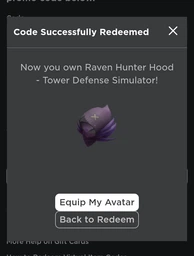 Roblox: Raven Hunter Hood-Tower Defense Simulator фото от покупателей 4