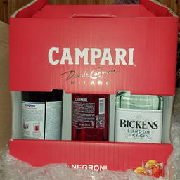 Подарочный набор Campari Negroni: Настойка Campari 1 л + Вермут Cinzano Rosso 1 л + Джин Bickens 1 л (4820180020263) фото от покупателей 5
