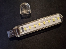 Мини фонарик на 8 светодиодов, USB лампа, LED светильник (белый свет) фото от покупателей 8