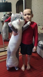 Гигантская мягкая плюшевая игрушка Длинный Кот Батон котейка-подушка Темно-серый 110 см фото от покупателей 10
