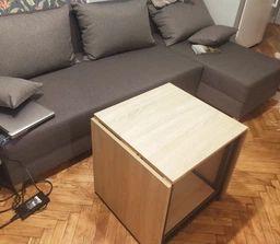 Стол журнальный трансформер Куб Комбо Ferrum-decor 540x532x500 Черный металл ДСП Дуб Сан-Марино 16 мм (KUB002) фото от покупателей 3
