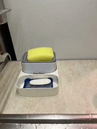 Кухонний органайзер для миття посуду SOAP PUMP диспенсер-дозатор та підставка під губку (чорний) фото від покупців 11