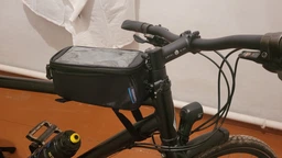 Велосипедна сумка Roswheel 6.3" велосумка для смартфона на раму 12496 Black-Blue фото від покупців 2