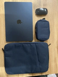 Чохол-сумка для ноутбука макбука MacBook Air/Pro M1 M2 14-15.4" -16" Темно-синій фото від покупців 7
