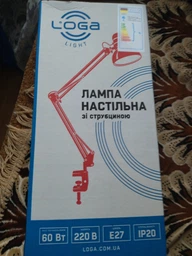 Лампа настільна на струбцині висока з вимикачем на плафоні "Смарагд", Е27, LOGA фото від покупців 3