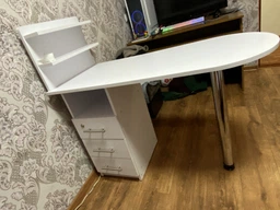Стіл манікюрний складний з шухлядами та замком 110 см Білий фото від покупців 4