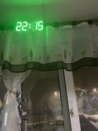 Часы настенные / настольные электронные цифровые светящиеля светодиодные белый+зеленый (Пластик, LED) Best фото от покупателей 2