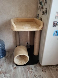 Дряпка для кота Мур-Мяу Фелікс 50х50х80 см у джутовій мотузці Сірий МТ фото від покупців 8