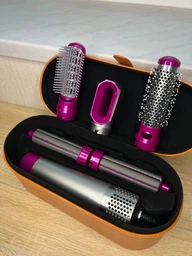 Фен-щетка-браш мультистайлер 5в1 Hot AIR Styler Стайлер для укладки волос придания объема и выпрямления Коробка чехол кейс тубус