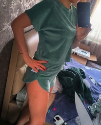 Піжама (футболка + шорти) жіноча BARWA garments 0277/278 L Персикова (2112772783260) фото від покупців 2