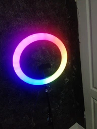 Набор блогера 3в1 Кольцевая светодиодная лампа MJ33 RGB цветная 33 см с держателем для телефона со штативом 2м+bluetooth пульт для селфи фото от покупателей 3