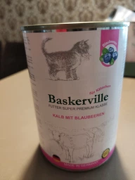 Консервований корм для кошенят Baskerville Телятина з чорницею 400 г фото від покупців 2