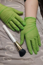 Нитриловые перчатки Medicom Advanced Cool green (3,6 граммы) без пудры текстурированные размер M 100 шт. Зеленые