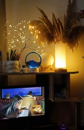 Ночник 3D зыбучие пески с Led подсветкой 7 режимов синий песок фото от покупателей 14