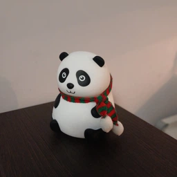 Детский светильник ночник Панда c аккумулятором 3DTOYSLAMP Ночник силиконовый Панда с шарфом новогодний