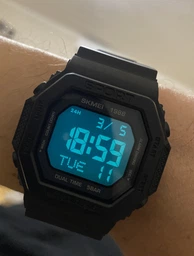 Часы наручные с подсветкой Skmei 1988BK 5 ATM 45 мм Black фото от покупателей 2