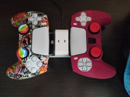 Силіконовий чохол для джойстика PS5 Dualsense камуфляжний (чорно-синій) + в подарунок накладки на стіки фото від покупців 9