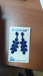 Серьги длинные синие зимняя ветвь BLAGOY-ART-- FN03140-4