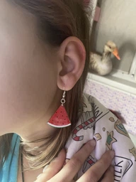 Серьги Арбуз (на глянцевом акриле)