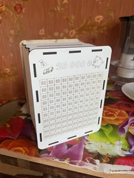 Копилка 20 тисяч гривен на мечту для купюр из дерева белая фото от покупателей 2