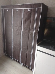 Складной каркасный тканевый текстильный шкаф на 3 секции Storage Wardrobe 88130 Синий (N-14) фото от покупателей 3
