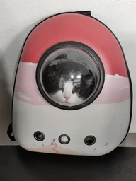 Рюкзак для перенесення котів та собак з ілюмінатором CosmoPet Червоно-рожевий