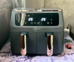 Аэрогриль-фритюрница SOKANY SK-ZG-8030 8 литров с двумя отделениями серая 2800 Вт 10 режимов приготовления мультипеч фото от покупателей 1