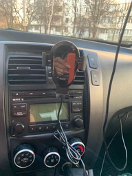 Автомобильный держатель (автодержатель) для телефона с беспроводной зарядкой в машину гравитационный Hoco 15W Black