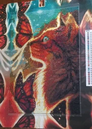 Набор алмазной мозаики Кот с бабочками 20x30 см