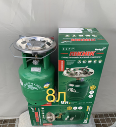 Газовий балон Voltronic Golden Lion 2кг (4.8л), тиск 18BAR + Пальник для газового балона YT20354, Green (YT20352)