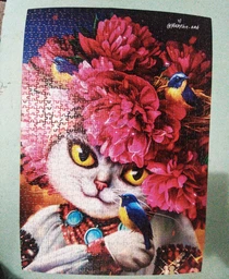 Пазли White cat in the pink wreath по 1000 подітий. у коробці 30*24*6см Vladi Toys DT1000-05 Vladi Toys