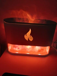 Нічник Соляна лампа FLAME Aroma Difusser з ультразвуковим зволожувачем повітря та імітацією полум'я резервуаром для ефірної олії аромадифузор Белый