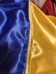 Прапор України державний, великий Smart, стрейч-атлас 90 х 141 см синьо-жовтий, кишеня під древко фото від покупців 11