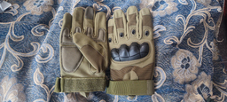 Тактичні рукавички Combat Touch Touchscreen військові Хакі M фото від покупців 5