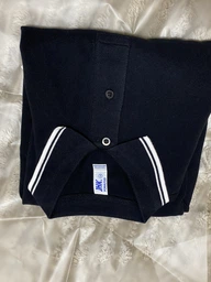 Чоловіча сорочка-поло JHK POLO REGULAR CONTRAST, синя футболка поло, з контрастними полосами, розмір XL