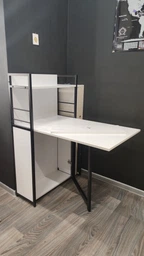 Стіл книжка з етажеркою Практик 1 Ferrum-decor 1200x640x990 Чорний метал ДСП Дуб Артизан 16 мм (FRD-104616)