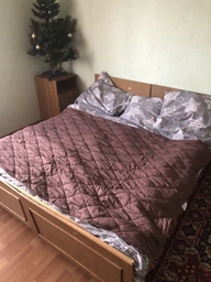 Покривало Vladi стьобане бежево-коричневе 140*200 полуторне