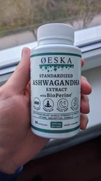 Ашваганда Ashwagandha Extract + BioPerine 500мг 90 капсул Oeska | Экстракт Ашваганды и Черного Перца | 25мг вітанолідів в капсулі