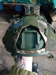 Кавер на каску фаст размер M/L шлем маскировочный чехол на каску Fast цвет пиксель ЗСУ фото от покупателей 1