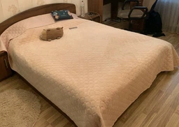 Покривало ТЕП велюрове Velour Ромб круглий Пудровий двоспальне 180х240 см Двостороннє