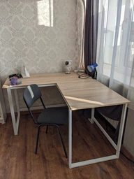 Стіл комп'ютерний кутовий з полицею в стилі Лофт каркас металевий StepLoft Comp-table-162 фото від покупців 5