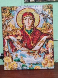 Алмазная мозаика Святая Покрова икона 40*50 см со стразами на подрамнике