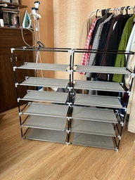 Тканинний шафа HCX для речей та взуття «T2712 gray» 118х30х110 см Сірий фото від покупців 8