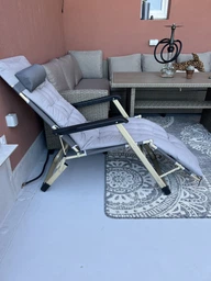Шезлонг крісло садовий, туристичний Bonro B-02 сірий + подушка фото от покупателей 6