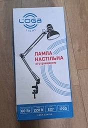 Лампа настільна на струбцині висока з вимикачем на плафоні "Смарагд", Е27, LOGA фото від покупців 2