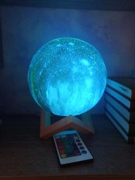 Нічник у вигляді Місяця 3D Moon Light USB+ пульт 16 режимів (SH778072) фото від покупців 1