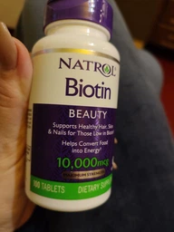 Біотин Natrol, Biotin, вітамін B7 для волосся, шкіри та нігтів, 10000 мкг, 100 таблеток