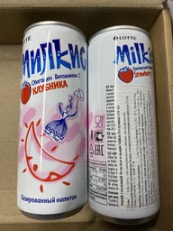 Упаковка безалкогольного газированного напитка Lotte Milkis Клубника 0.25 л х 4 банки (8801056791018) фото от покупателей 1