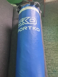 Мішок боксерський Циліндр з кільцем ПВХ h-150см ЕЛІТ SPORTKO MP-0 (гумова крошка, тирса, d-35см, вага-30кг, червоний)