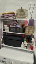 Полка стеллаж напольный Fold Clothes над стиральной машиной количество полок 3 шт Белая фото от покупателей 3